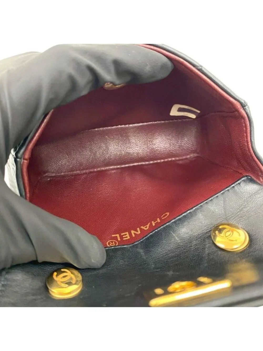 Chanel Quilted CC Logo Lambskin Leather Chain Shoulder Bag - Picture 9 of 9